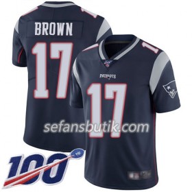 New England Patriots Tröjor Antonio Brown 17 Nike Navy Blå 100th - Herr
